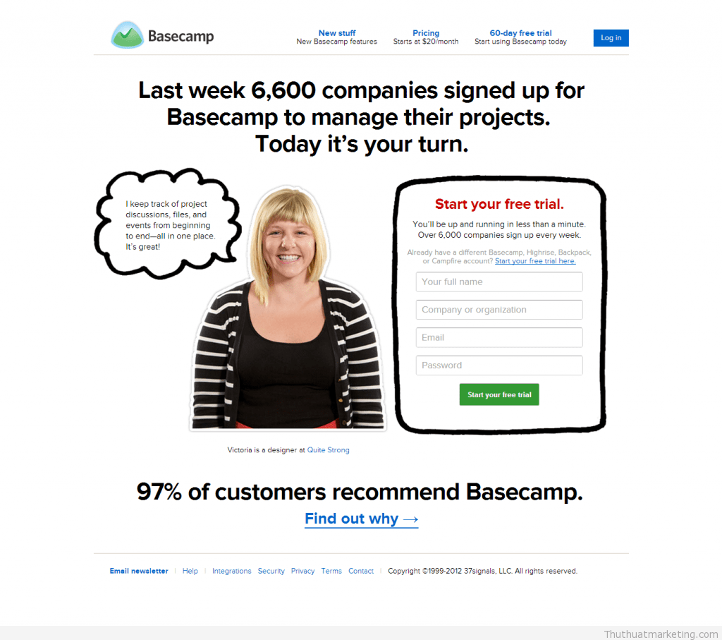 Project management software online collaboration Basecamp 1024x907 Landing page là gì?